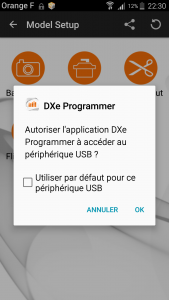 Autorisation à accéder au périphérique USB